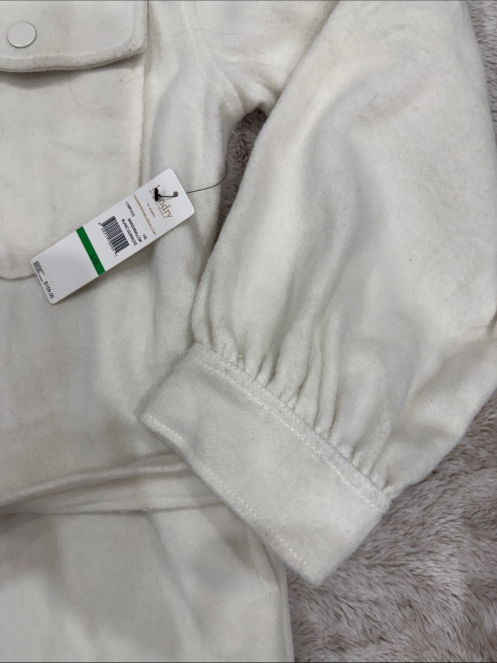Cream Button-Front Belted Shacket - Picture 3 of 3